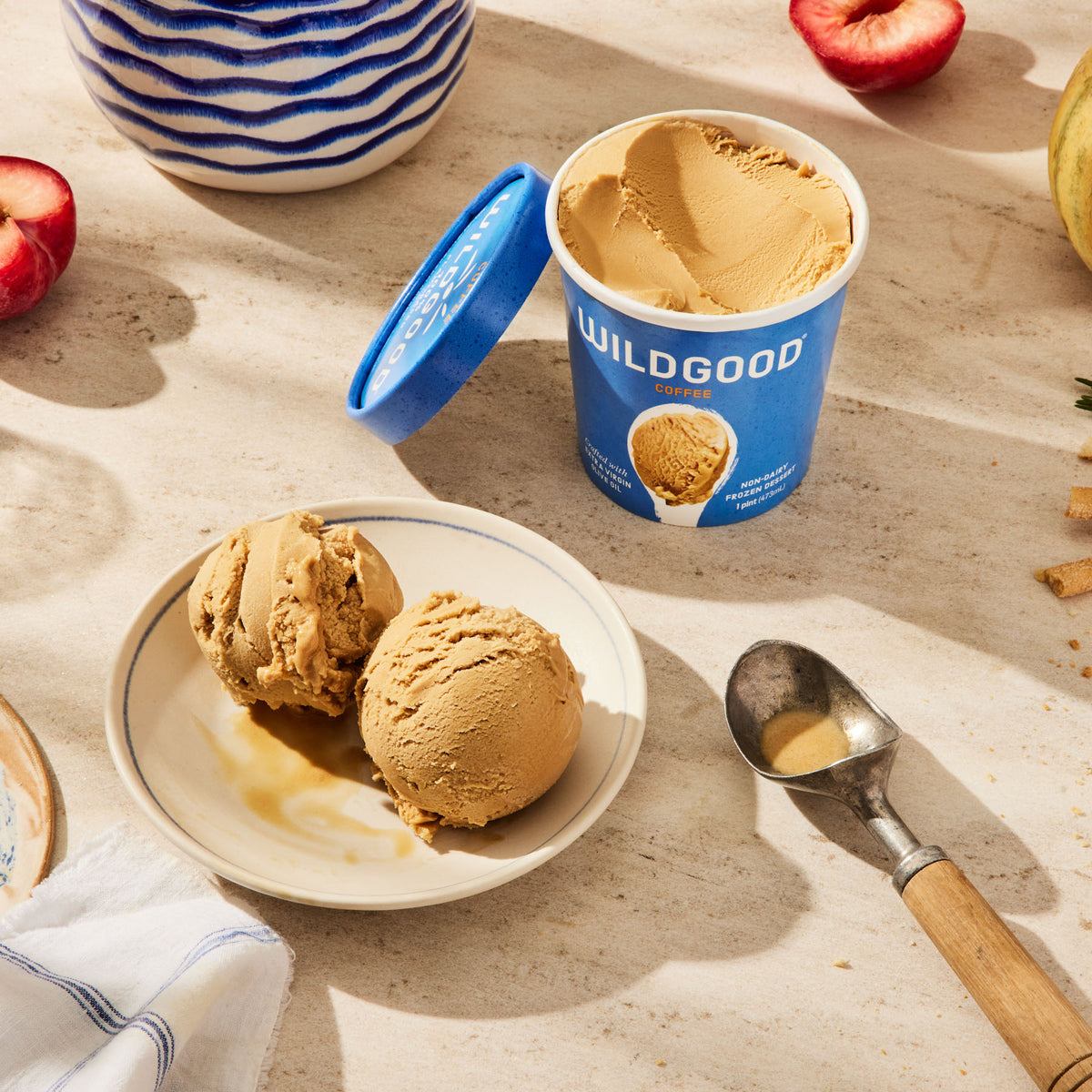 Wildgood plant-based ice cream made with extra virgin olive oil coffee